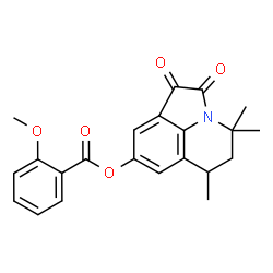 ChemSpider 2D Image | 4,4,6-Trimethyl-1,2-dioxo-1,2,5,6-tetrahydro-4H-pyrrolo[3,2,1-ij]quinolin-8-yl 2-methoxybenzoate | C22H21NO5