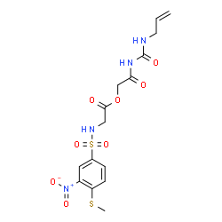 ChemSpider 2D Image | 2-[(Allylcarbamoyl)amino]-2-oxoethyl N-{[4-(methylsulfanyl)-3-nitrophenyl]sulfonyl}glycinate | C15H18N4O8S2