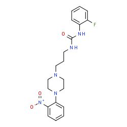 ChemSpider 2D Image | 1-(2-Fluorophenyl)-3-{3-[4-(2-nitrophenyl)-1-piperazinyl]propyl}urea | C20H24FN5O3