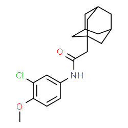 ChemSpider 2D Image | 2-(Adamantan-1-yl)-N-(3-chloro-4-methoxyphenyl)acetamide | C19H24ClNO2