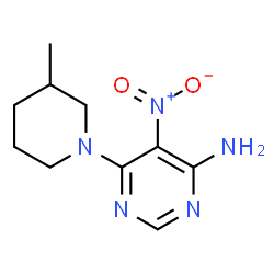 ChemSpider 2D Image | 6-(3-Methyl-1-piperidinyl)-5-nitro-4-pyrimidinamine | C10H15N5O2