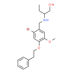 ChemSpider 2D Image | 2-{[2-Bromo-5-methoxy-4-(2-phenylethoxy)benzyl]amino}-1-butanol | C20H26BrNO3