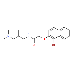 ChemSpider 2D Image | 2-[(1-Bromo-2-naphthyl)oxy]-N-[3-(dimethylamino)-2-methylpropyl]acetamide | C18H23BrN2O2