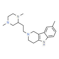 ChemSpider 2D Image | 2-[2-(1,4-Dimethyl-2-piperazinyl)ethyl]-8-methyl-2,3,4,5-tetrahydro-1H-pyrido[4,3-b]indole | C20H30N4