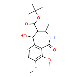 ChemSpider 2D Image | 2-Methyl-2-propanyl 5-hydroxy-8,9-dimethoxy-3-methyl-1-oxo-2,5-dihydro-1H-2-benzazepine-4-carboxylate | C18H23NO6