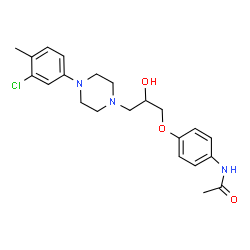 ChemSpider 2D Image | N-(4-{3-[4-(3-Chloro-4-methylphenyl)-1-piperazinyl]-2-hydroxypropoxy}phenyl)acetamide | C22H28ClN3O3