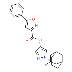 ChemSpider 2D Image | N-[1-(Adamantan-1-yl)-1H-pyrazol-4-yl]-5-phenyl-1,2-oxazole-3-carboxamide | C23H24N4O2