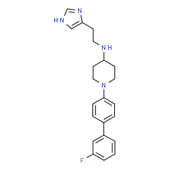 ChemSpider 2D Image | 1-(3'-Fluoro-4-biphenylyl)-N-[2-(1H-imidazol-4-yl)ethyl]-4-piperidinamine | C22H25FN4