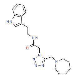 ChemSpider 2D Image | 2-[5-(1-Azepanylmethyl)-1H-tetrazol-1-yl]-N-[2-(1H-indol-3-yl)ethyl]acetamide | C20H27N7O