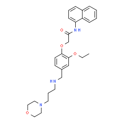 ChemSpider 2D Image | 2-[2-Ethoxy-4-({[3-(4-morpholinyl)propyl]amino}methyl)phenoxy]-N-(1-naphthyl)acetamide | C28H35N3O4