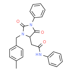 ChemSpider 2D Image | 2-[3-(4-Methylbenzyl)-2,5-dioxo-1-phenyl-4-imidazolidinyl]-N-phenylacetamide | C25H23N3O3