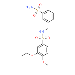 ChemSpider 2D Image | 3,4-Diethoxy-N-(3-sulfamoylbenzyl)benzenesulfonamide | C17H22N2O6S2