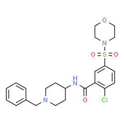 ChemSpider 2D Image | N-(1-Benzyl-4-piperidinyl)-2-chloro-5-(4-morpholinylsulfonyl)benzamide | C23H28ClN3O4S