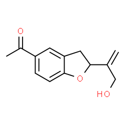 ChemSpider 2D Image | 1-[2-(3-Hydroxy-1-propen-2-yl)-2,3-dihydro-1-benzofuran-5-yl]ethanone | C13H14O3