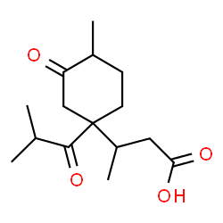 ChemSpider 2D Image | 3-(1-Isobutyryl-4-methyl-3-oxocyclohexyl)butanoic acid | C15H24O4
