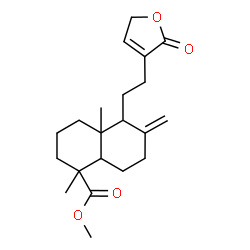 ChemSpider 2D Image | Methyl 1,4a-dimethyl-6-methylene-5-[2-(2-oxo-2,5-dihydro-3-furanyl)ethyl]decahydro-1-naphthalenecarboxylate | C21H30O4