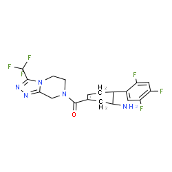 ChemSpider 2D Image | [5-Amino-4-(2,4,5-trifluorophenyl)-1-cyclohexen-1-yl][3-(trifluoromethyl)-5,6-dihydro[1,2,4]triazolo[4,3-a]pyrazin-7(8H)-yl]methanone | C19H17F6N5O