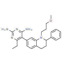 ChemSpider 2D Image | 6-Ethyl-5-[1-(3-methoxypropyl)-2-phenyl-1,2,3,4-tetrahydro-7-quinolinyl]-2,4-pyrimidinediamine | C25H31N5O