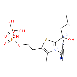 ChemSpider 2D Image | 2-[3-[(4-amino-2-methyl-pyrimidin-5-yl)methyl]-2-(1-hydroxy-3-methyl-butyl)-4-methyl-thiazol-3-ium-5-yl]ethyl phosphono hydrogen phosphate | C17H29N4O8P2S