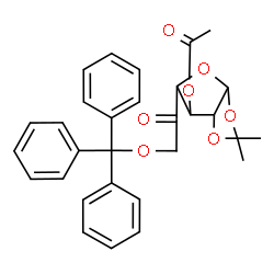ChemSpider 2D Image | [2,2-dimethyl-5-(2-trityloxyacetyl)-3a,5,6,6a-tetrahydrofuro[2,3-d][1,3]dioxol-6-yl] acetate | C30H30O7