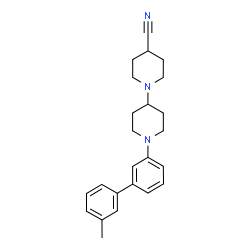 ChemSpider 2D Image | 1'-(3'-Methyl-3-biphenylyl)-1,4'-bipiperidine-4-carbonitrile | C24H29N3