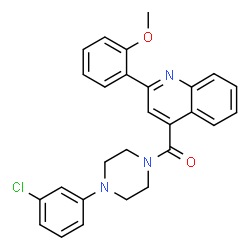 ChemSpider 2D Image | [4-(3-Chlorophenyl)-1-piperazinyl][2-(2-methoxyphenyl)-4-quinolinyl]methanone | C27H24ClN3O2