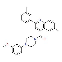 ChemSpider 2D Image | [4-(3-Methoxyphenyl)-1-piperazinyl][6-methyl-2-(3-methylphenyl)-4-quinolinyl]methanone | C29H29N3O2