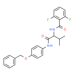 ChemSpider 2D Image | N-(1-{[4-(Benzyloxy)phenyl]amino}-3-methyl-1-oxo-2-butanyl)-2,6-difluorobenzamide | C25H24F2N2O3