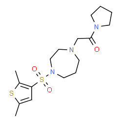 ChemSpider 2D Image | 2-{4-[(2,5-Dimethyl-3-thienyl)sulfonyl]-1,4-diazepan-1-yl}-1-(1-pyrrolidinyl)ethanone | C17H27N3O3S2