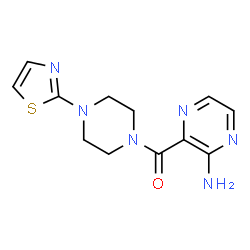 ChemSpider 2D Image | (3-aminopyrazin-2-yl)-(4-thiazol-2-ylpiperazin-1-yl)methanone | C12H14N6OS