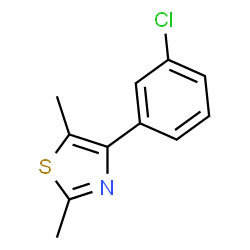 ChemSpider 2D Image | 4-(3-CHLOROPHENYL)-2,5-DIMETHYLTHIAZOLE | C11H10ClNS