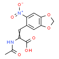 ChemSpider 2D Image | 2-Acetamido-3-(6-nitro-1,3-benzodioxol-5-yl)acrylic acid | C12H10N2O7