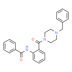 ChemSpider 2D Image | N-{2-[(4-Benzyl-1-piperazinyl)carbonyl]phenyl}benzamide | C25H25N3O2