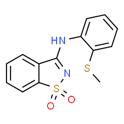 ChemSpider 2D Image | N-[2-(Methylsulfanyl)phenyl]-1,2-benzothiazol-3-amine 1,1-dioxide | C14H12N2O2S2