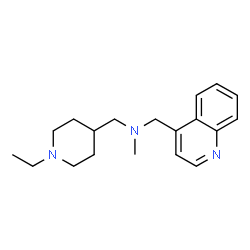 ChemSpider 2D Image | 1-(1-Ethyl-4-piperidinyl)-N-methyl-N-(4-quinolinylmethyl)methanamine | C19H27N3