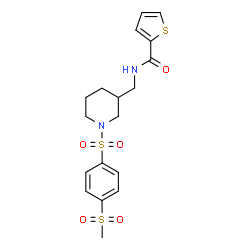 ChemSpider 2D Image | N-[(1-{[4-(Methylsulfonyl)phenyl]sulfonyl}-3-piperidinyl)methyl]-2-thiophenecarboxamide | C18H22N2O5S3