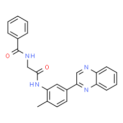ChemSpider 2D Image | N-(2-{[2-Methyl-5-(2-quinoxalinyl)phenyl]amino}-2-oxoethyl)benzamide | C24H20N4O2
