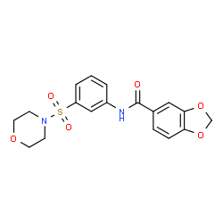 ChemSpider 2D Image | N-[3-(4-Morpholinylsulfonyl)phenyl]-1,3-benzodioxole-5-carboxamide | C18H18N2O6S