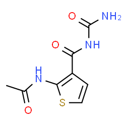 ChemSpider 2D Image | 2-Acetamido-N-carbamoyl-3-thiophenecarboxamide | C8H9N3O3S