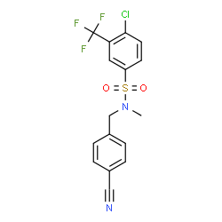 ChemSpider 2D Image | 4-Chloro-N-(4-cyanobenzyl)-N-methyl-3-(trifluoromethyl)benzenesulfonamide | C16H12ClF3N2O2S
