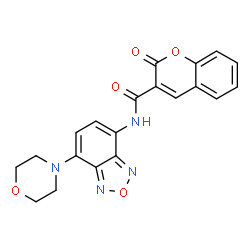 ChemSpider 2D Image | N-[7-(4-Morpholinyl)-2,1,3-benzoxadiazol-4-yl]-2-oxo-2H-chromene-3-carboxamide | C20H16N4O5