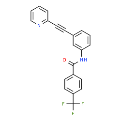 ChemSpider 2D Image | N-[3-(2-Pyridinylethynyl)phenyl]-4-(trifluoromethyl)benzamide | C21H13F3N2O
