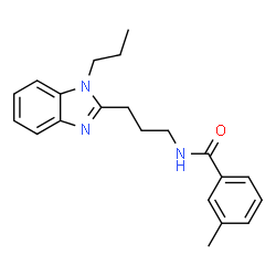 ChemSpider 2D Image | 3-Methyl-N-[3-(1-propyl-1H-benzimidazol-2-yl)propyl]benzamide | C21H25N3O