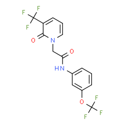 ChemSpider 2D Image | 2-[2-Oxo-3-(trifluoromethyl)-1(2H)-pyridinyl]-N-[3-(trifluoromethoxy)phenyl]acetamide | C15H10F6N2O3
