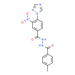 ChemSpider 2D Image | N'-(4-Methylbenzoyl)-3-nitro-4-(1H-1,2,4-triazol-1-yl)benzohydrazide | C17H14N6O4