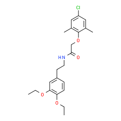 ChemSpider 2D Image | 2-(4-Chloro-2,6-dimethylphenoxy)-N-[2-(3,4-diethoxyphenyl)ethyl]acetamide | C22H28ClNO4