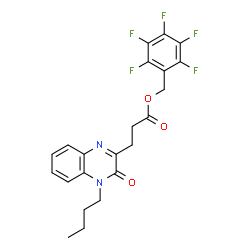 ChemSpider 2D Image | Pentafluorobenzyl 3-(4-butyl-3-oxo-3,4-dihydro-2-quinoxalinyl)propanoate | C22H19F5N2O3