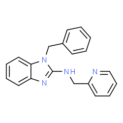 ChemSpider 2D Image | 1-Benzyl-N-(2-pyridinylmethyl)-1H-benzimidazol-2-amine | C20H18N4