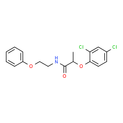 ChemSpider 2D Image | 2-(2,4-Dichlorophenoxy)-N-(2-phenoxyethyl)propanamide | C17H17Cl2NO3