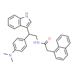 ChemSpider 2D Image | N-{2-[4-(Dimethylamino)phenyl]-2-(1H-indol-3-yl)ethyl}-2-(1-naphthyl)acetamide | C30H29N3O